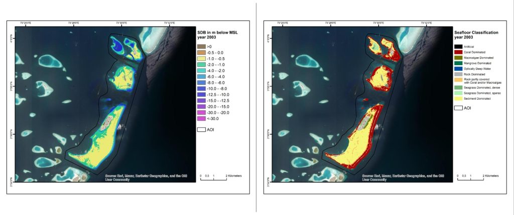 Map of seafloor depth